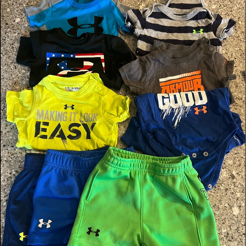 3-6 Months boy clothes all under armour. Dog friendly home.